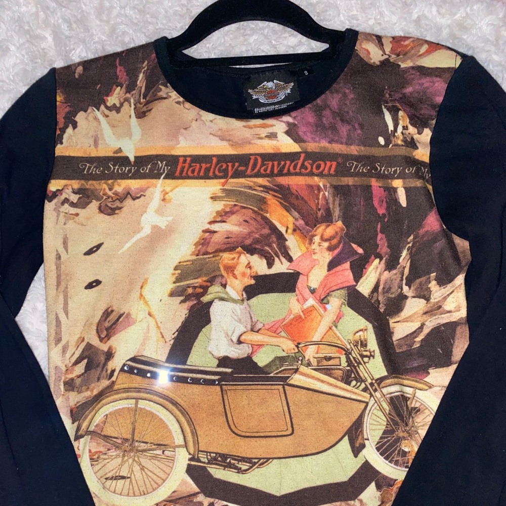 Black long sleeve Harley Davidson top
